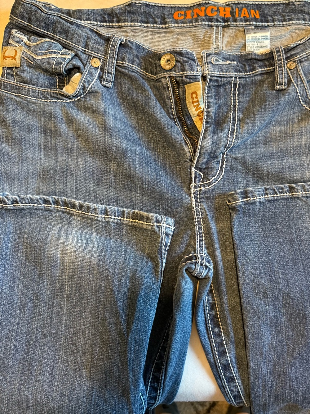 Cinch Men's Slim Straight Jeans Contrast Stitching
